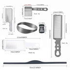Fading Comb, Professional Hair Cutting Tools, 6 Piece Set, Self Haircut Kit for Men Hair Combs Fade Comb, for Precise Hair Styling and Easy Grooming