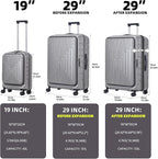 2 Pieces 19/29 Luggage Sets, 19 Inch Carry On Luggage - Image 2