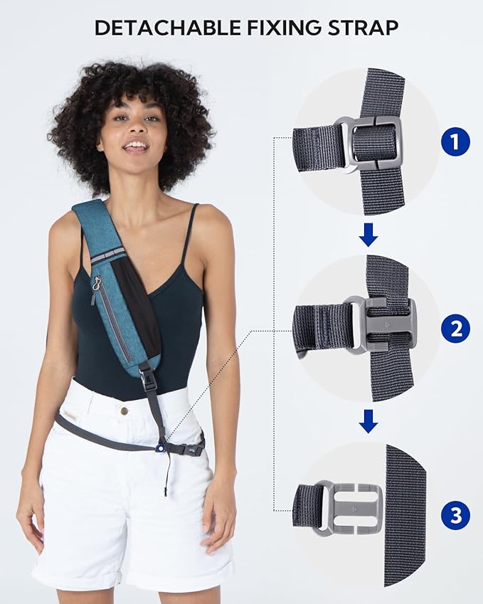 WATERFLY Crossbody Sling Backpack Sling Bag Travel Hiking Chest Bag Daypack - Image 2