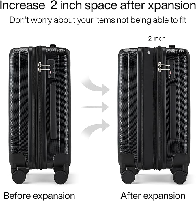 Hanke 24 Inch Expandable Checked Luggage Lightweight PC Hard Shell luggage - Image 3