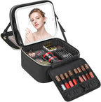 Travel Makeup Bag with LED Mirror Double Layer Makeup Case with Lighted Mirror by TANTO