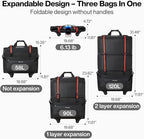mixi Travel Bag with Wheels Expandable Foldable Luggage Bag Collapsible Rolling - Image 2