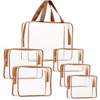 6Pcs Crystal Clear PVC Travel Toiletry Bag Kit by ROYBENS