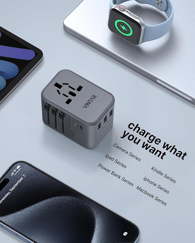 Universal Travel Adapter, VINTAR 35.5W International Power Adapter - Image 6