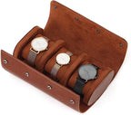 JOYIR Watch Roll for Travel, Genuine Leather Watch Case Organizer by JOYIR