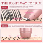 2 in 1 Bikini Trimmer for Women: Electric Razor & Shaver [IPX7 Waterproof] with Dual Heads for Body Pubic Hair - Rechargeable Lady Facial Trimmer for Underarm Leg Arm Face