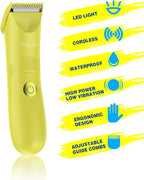 VIKICON Unisex Hair Trimmer - Cordless Electric Razor for Men and Women, Waterproof, Adjustable Length Guards, LED Light, Removable Blade Heads, 60-Minute Continuous Shaving