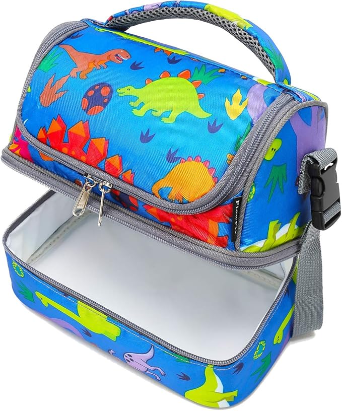 FlowFly Kids Double Decker Cooler Insulated Lunch Bag Large Tote - Image 7