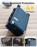 LUGGEX Luggage with Spinner Wheels, Polycarbonate Expandable Hard Shell Suitcase - Image 3