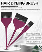 3 Pack Hair Color Brush Set - Professional Hair Dye Brush for Stylist, for Highlighting, Tint and Coloring Sections - Women Men Salon Use Home DIY Dyeing