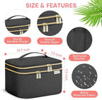Large Makeup Bag with Mirror Double Layer Travel Make Up Organizer Case - Image 5