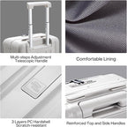 Hanke 20 Inch Carry On Luggage Hard Shell Suitcases - Image 7