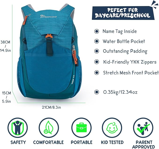 MOUNTAINTOP Kids Backpack 12L Toddler Hiking Backpack, Kindergarten Preschool - Image 2