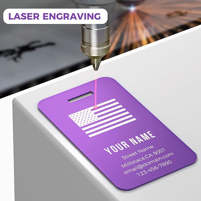 Personalized Luggage Tags, Custom Luggage Tags 4 Pack TSA Approved Double Sided - Image 3
