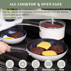 Nuwave Healthy Duralon Blue Ceramic Nonstick Coated 9pc Cookware Set, - Image 4