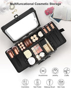 Relavel Makeup Bag with LED Mirror, Makeup Box Travel Train Case with - Image 6
