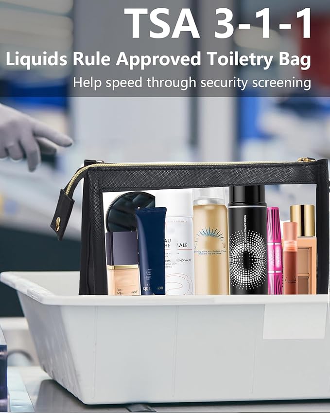 Small Clear Makeup Bag, Waterproof Clear Travel Toiletry Bag Case Cosmetic Bag - Image 3