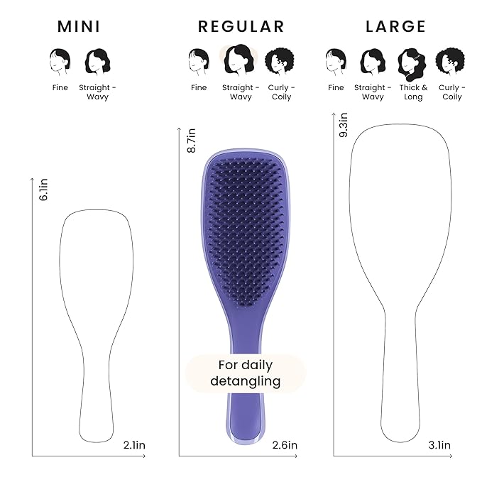 Tangle Teezer Ultimate Detangler Brush for Wet & Dry Hair, Eliminates Knots & Reduces Breakage for Straight to Wavy Hair Types, Amazon Exclusive Lilac Purple