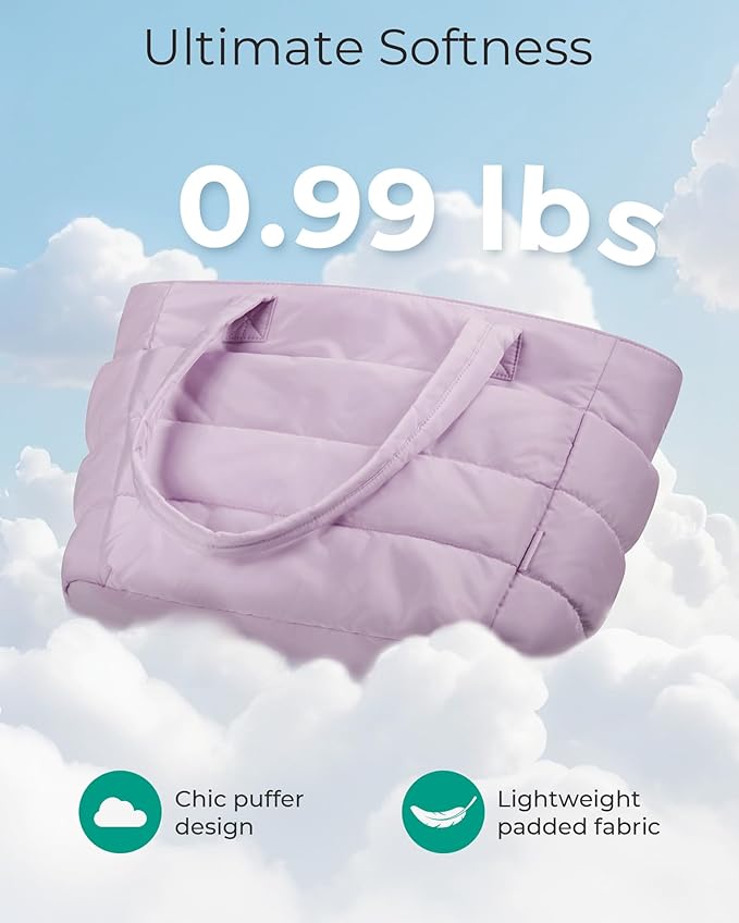 BAGSMART Tote Bag for Women, Lightweight Puffy Tote Bag - Image 5
