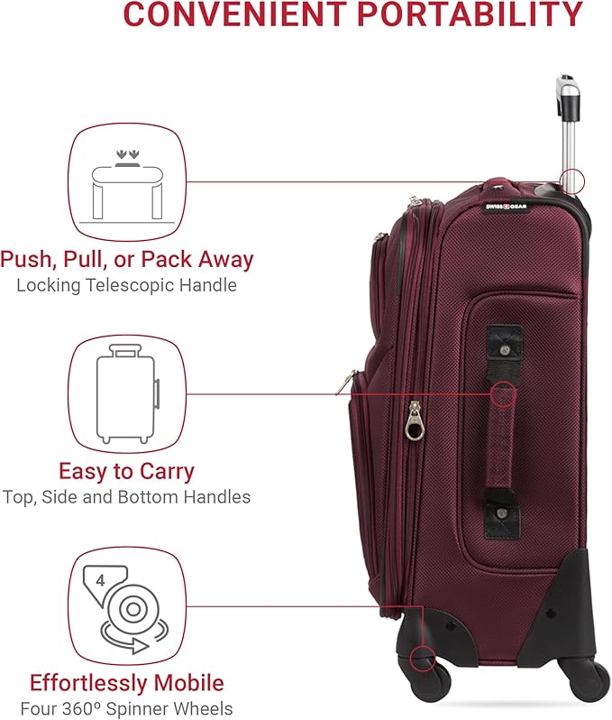 SwissGear Sion Softside Expandable Luggage, Carry-On 21-Inch - Image 2
