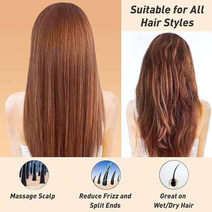 RAIN’S SECRET Mini Hair Brushes for Women Men Kid,Pocket Size hair brush, Wet/Dry Hair Smoothing Massaging Detangling,Scalp Massage, Pocket Detangler for Outing or Travelling