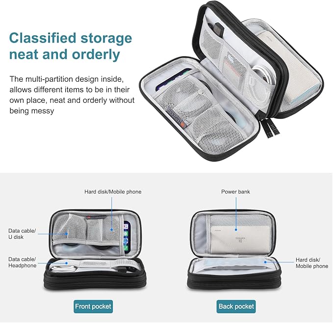 Electronic Accessories Organizer Carry Bag, Travel Cable Organizer Pouch - Image 4