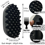 Rubber Afro Hair Brush for Curly Coily 4C Hair –Durable Washable Non-Slip Styling Tool for Twist Curl, Magic Curly Barber Curl Twist Comb for Home Salon Women Men