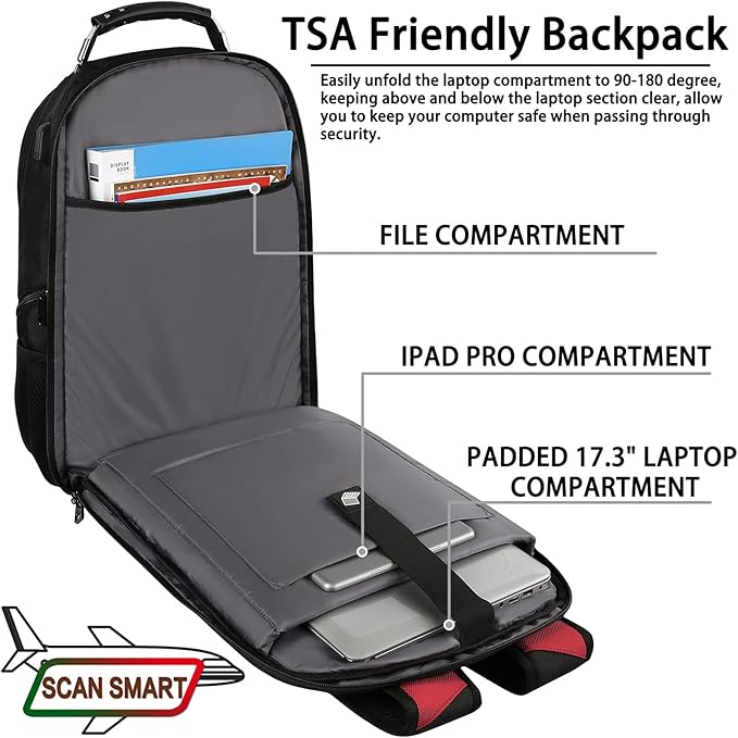 17.3 Laptop Backpack, Extra Large Travel laptop Backpack - Image 3