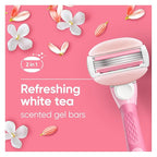 Gillette Venus ComfortGlide White Tea Women's Razor, Handle + 4 Blade Refills, Holiday Gifts for Women