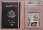 Personalized Monogrammed Blush Leather RFID Passport Wallet - Image 5