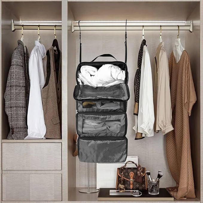 Suitcase Organizer, Travel Luggage Organizer Portable Hanging Travel Shelves - Image 7