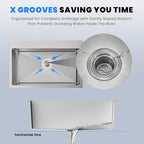 POPFLY 28×20 Inch Drop In SUS 304 Kitchen Sink, Top mount Stainless Steel 9 - Image 6