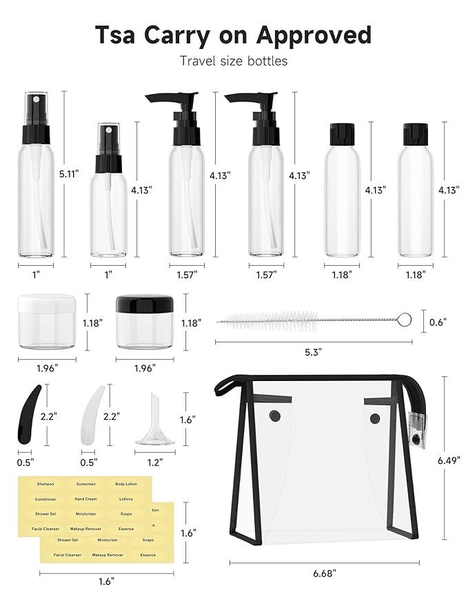 Morfone Travel Bottles Kits -TSA Approved Travelling Size Containers - Image 6