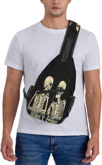 SUPLUCHOM Sling Bag Funny Skeleton Hiking Daypack Crossbody Shoulder Backpack - Image 7
