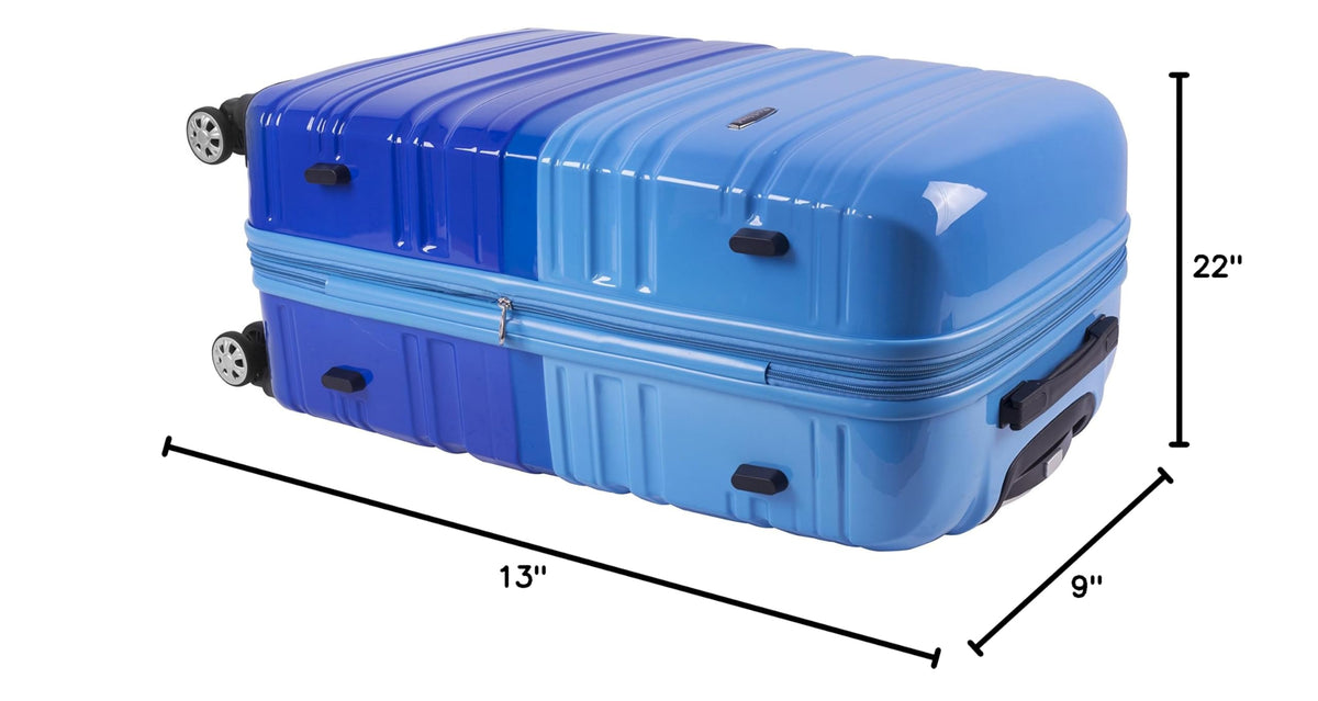 Melbourne Hardside 2 Piece Expandable Spinner Wheel Luggage Set (Two Tone Blue / 2 Piece (20"/28"))