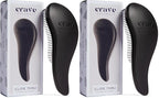 Crave Naturals Glide Thru Detangling Brush, Detangler Brush for Curly, Straight, Wet and Dry Hair Comb for Adults and Kids, Hair Accessories for Women, Black (Pack of 2)