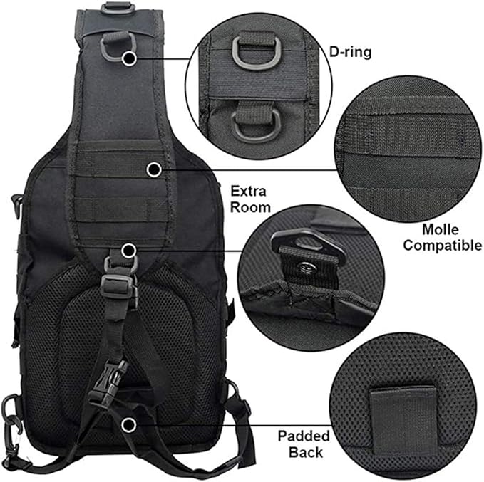 hopopower Tactical Sling Bag Pack Military Rover Shoulder Backpack EDC Assault - Image 4