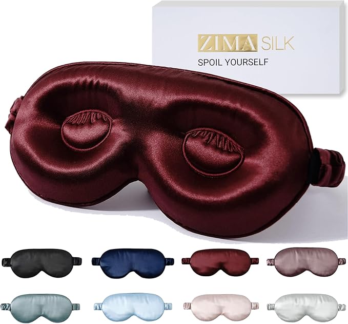 ZIMASILK Adjustable 22 Momme 100% Pure Mulberry Silk Sleep Mask, 3D Contoured by ZIMASILK