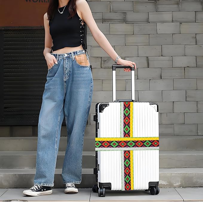 Geometric Arts Luggage Straps for Suitcases, Adjustable Luggage Travel Belt to - Image 5
