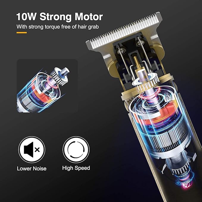 Professional Hair Clippers for Men Electric Haircut Kit Hair Trimmer Grooming Waterproof Rechargeable Close Cutting T Blade Trimmer USB Rechargeable Clippers for Hair Cutting