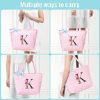 Vavabox Tote Bag, A-Z Initial Monogrammed Waterproof Tote Bag, Bridesmaid Gifts - Image 4