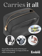 Clear Makeup Bag Zipper Pouch, Transparent Cosmetic Case Organizer, TSA - Image 4