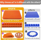 Plus Size Gel Seat Cushion for Long Sitting, Extra Large and Thick, Seat - Image 5