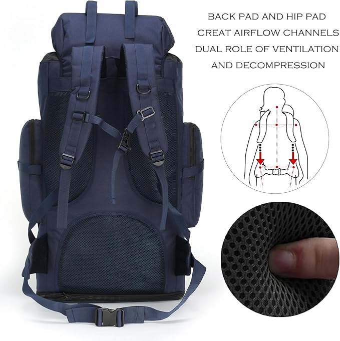Hiking Backpack for Men 70L/100L Camping Backpack Military Rucksack Molle 3 - Image 3