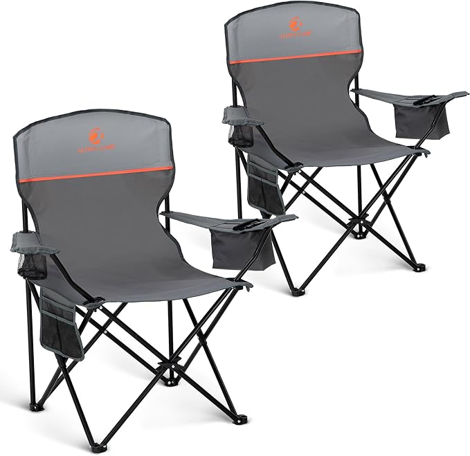 ALPHA CAMP Camping Chair 2 Pack Portable Chair by ALPHACAMP