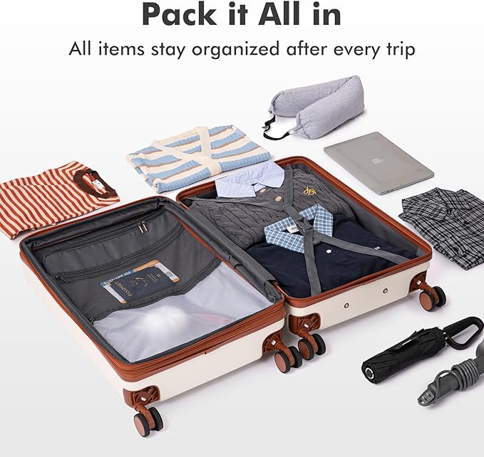 luggage sets 3 Piece with Spinner Wheel, 100% PC Material Lightweight Durable - Image 8