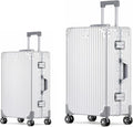 Metal All Aluminum Carry-on Luggage TSA Customs Lock Zipperless Silent Rotary by XZSP+AISU