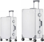 Metal All Aluminum Carry-on Luggage TSA Customs Lock Zipperless Silent Rotary by XZSP+AISU