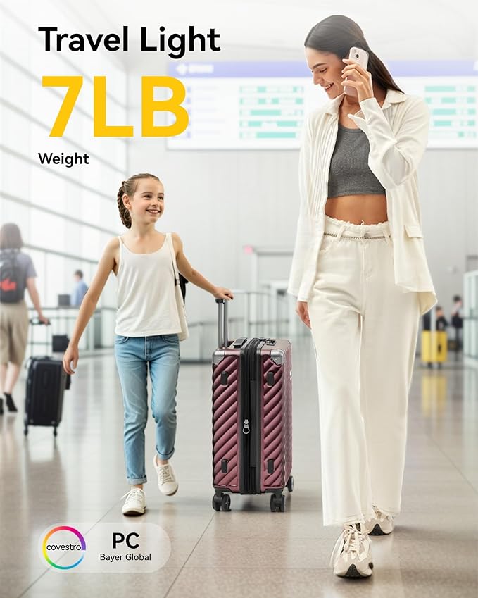 LUGGEX Luggage with Spinner Wheels, Polycarbonate Expandable Hard Shell Suitcase - Image 8