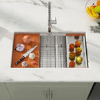 Dcolora 36 Inch Large Double Bowl Low-Divide Kitchen Sink Undermount 16 Gauge - Image 3